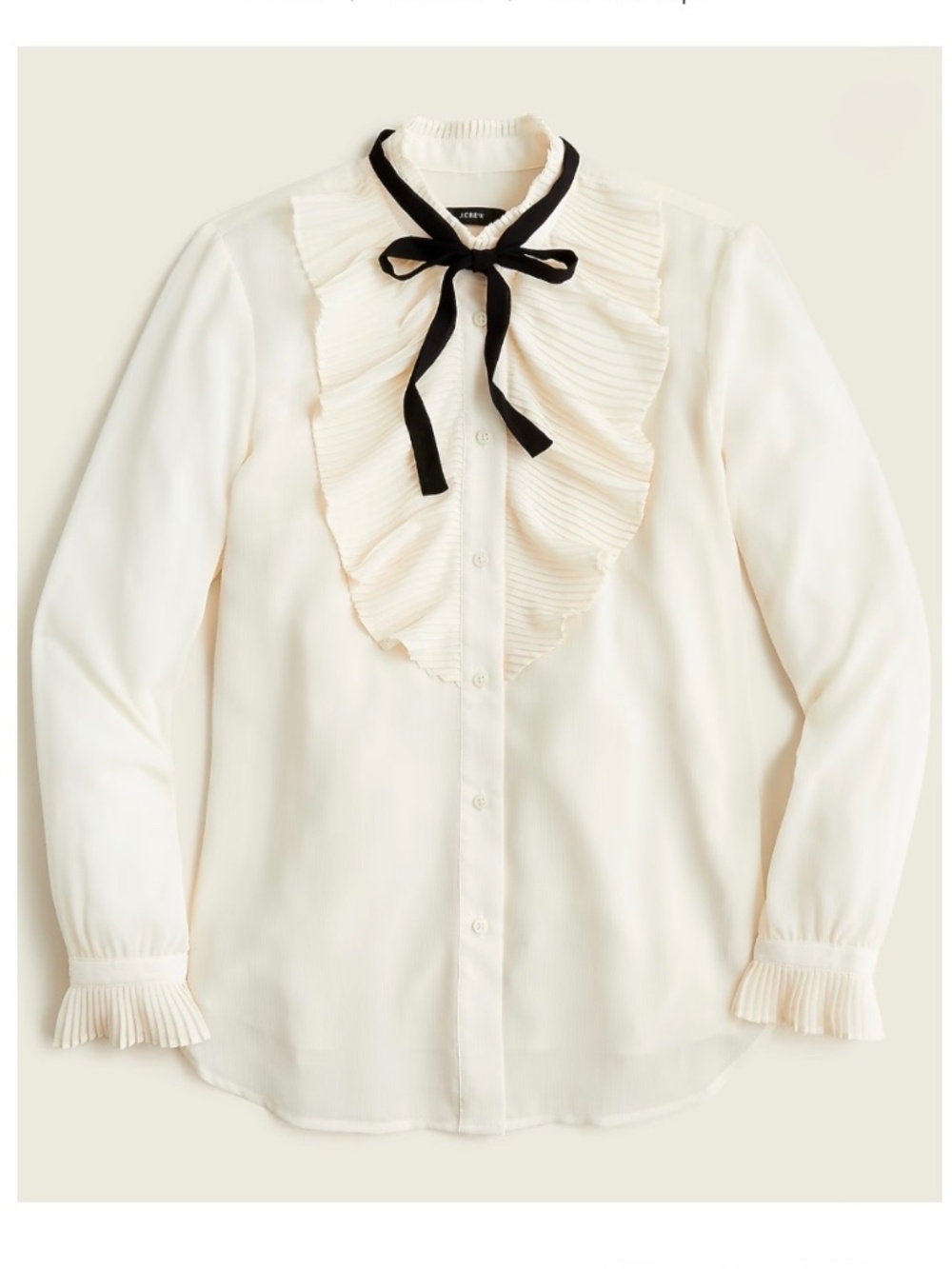 J. Crew Pleated ruffle top in crinkle chiffon
